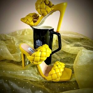 Steve Madden Yellow Braided Heels